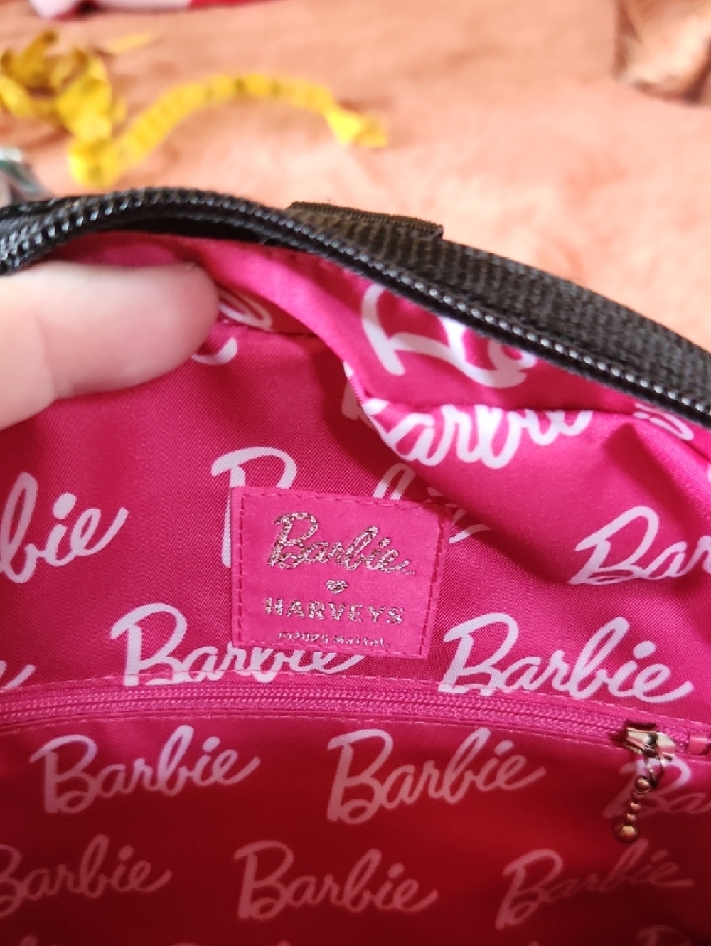 Barbie Black Round Crossbody Bag with Blue, Pink & Yellow Panels - Picture 5 of 10